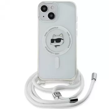 Karl Lagerfeld KLHMP14SHCCHNT Capa rígida IML Choupette Head & Cord MagSafe transparente para iPhone 14 / 13 / 15 6,1