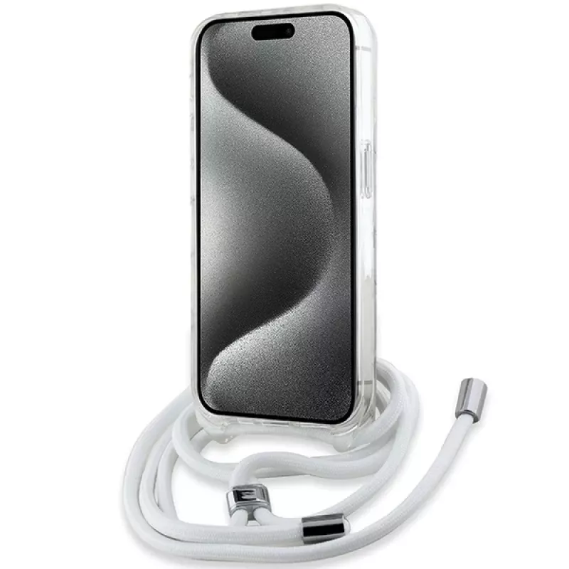 Karl Lagerfeld KF002085 Capa rígida IML Choupette Head & Cord MagSafe transparente para iPhone 14 Pro 6,1
