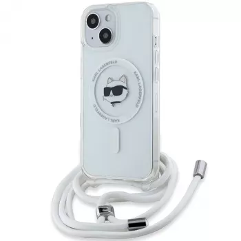 Karl Lagerfeld KLHMP15SHCCHNT Capa rígida IML Choupette Head & Cord MagSafe transparente para iPhone 15 / 14 / 13 6,1 inch