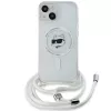 Karl Lagerfeld KLHMP15SHCCHNT Capa rígida IML Choupette Head & Cord MagSafe transparente para iPhone 15 / 14 / 13 6,1