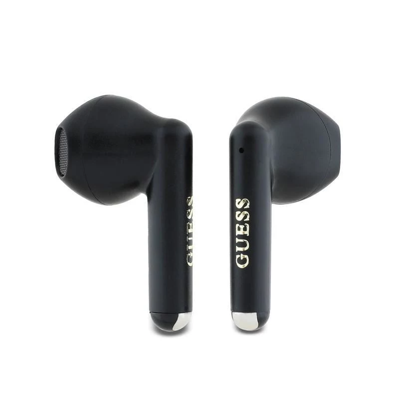 Guess GUTWSJ14ESGKTWS Auscultadores True Wireless Bluetooth 5.3 In-Ear com estojo de carregamento, preto, Classic Logo Print
