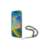 Guess Capa MagSafe IML Glitter com fio de pérolas para iPhone 16 Pro Max (verde)