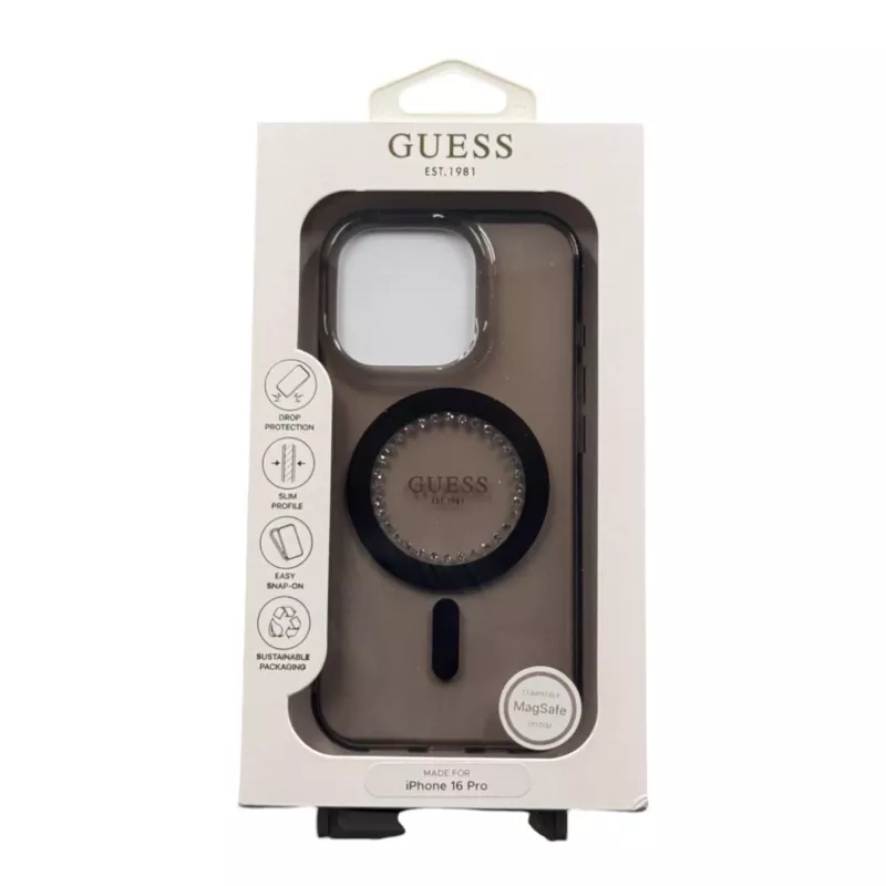Guess GUHMP16LPFTDTEK Capa rígida para Apple iPhone 16 Pro 6,3