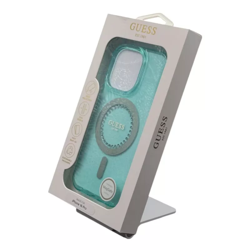 Guess GUHMP16LPFTDTEN Capa rígida para iPhone 16 Pro 6,3