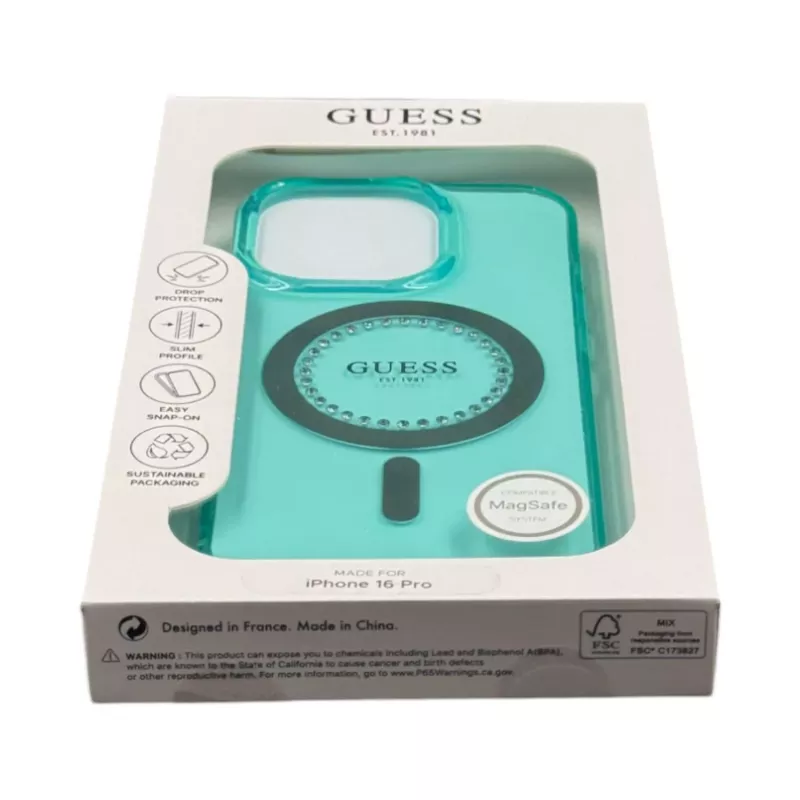 Guess GUHMP16LPFTDTEN Capa rígida para iPhone 16 Pro 6,3