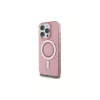Guess GUHMP16LPFTDTEP Capa rígida IML Rhinestones MagSafe para iPhone 16 Pro 6,3