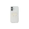Guess GUHCP16MHCHGSPT Capa rígida para Apple iPhone 16 Plus, transparente, padrão IML Heart