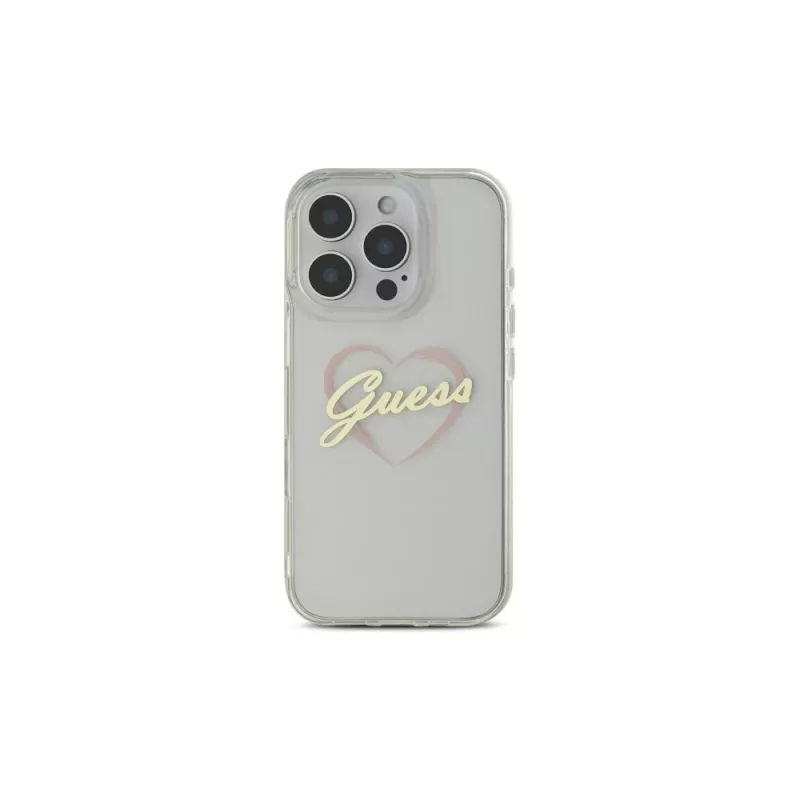 Guess GUHCP16LHCHGSPT Capa rígida IML Heart para Apple iPhone 16 Pro 6,3