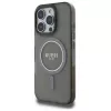Guess GUHMP16XHFGEREK Capa rígida IML Glitter Circle MagSafe para iPhone 16 Pro Max 6,9 inch preta