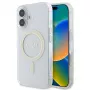 Guess GUHMP16SHFGERET Capa rígida para iPhone 16 transparente IML Glitter Circle MagSafe