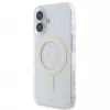 Guess GUHMP16SHFGERET Capa rígida para iPhone 16 transparente IML Glitter Circle MagSafe