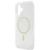 Guess GUHMP16SHFGERET Capa rígida para iPhone 16 transparente IML Glitter Circle MagSafe