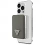 GUESS Power bank sem fios Grained Triangle 5000mAh 15W USB-C MagSafe castanho