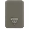 GUESS Power bank sem fios Grained Triangle 5000mAh 15W USB-C MagSafe castanho