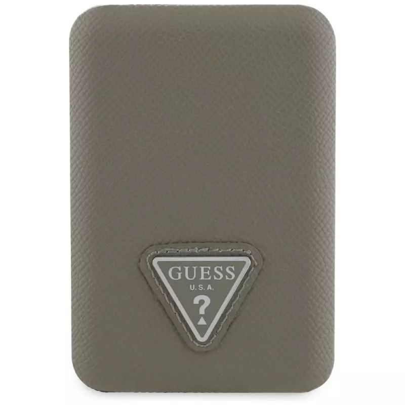 GUESS Power bank sem fios Grained Triangle 5000mAh 15W USB-C MagSafe castanho