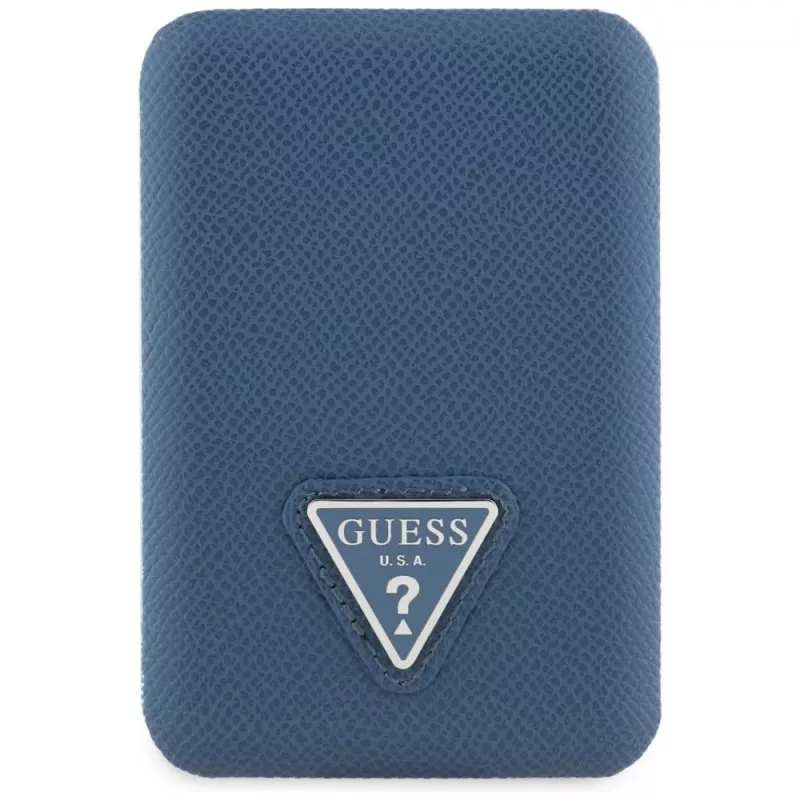 GUESS Power bank sem fios Grained Triangle 5000mAh 15W USB-C MagSafe azul