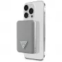 GUESS Power bank sem fios Grained Triangle 5000mAh 15W USB-C MagSafe bege