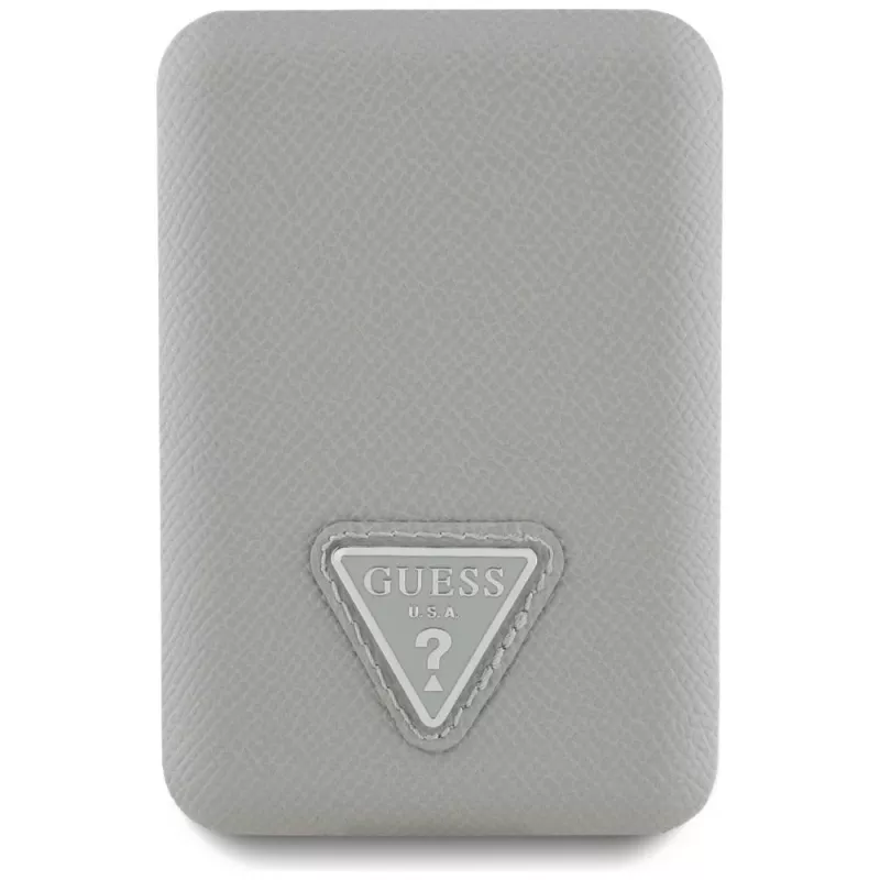 GUESS Power bank sem fios Grained Triangle 5000mAh 15W USB-C MagSafe bege