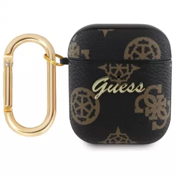 Guess GUA2PG4GPK Capa AirPods 1/2 preta 4G Hook