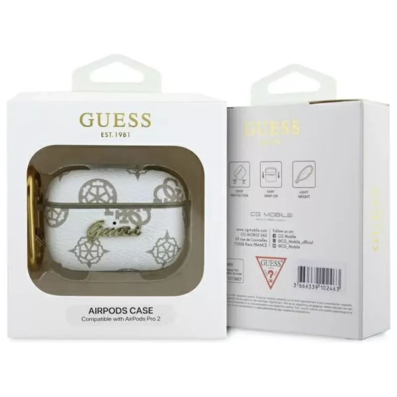 Guess GUAP2PG4GPH Capa AirPods Pro 2 (2022/2023) branca 4G Hook