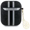 Guess GUA2P4RPSK Capa AirPods 1/2 preta 4G Printed Stripes Charm