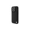 BMW Signature Collection Capa rígida em pele verdadeira preta Hot Stamp MagSafe para Apple iPhone 16 Pro Max 6,9 polegadas