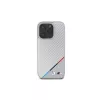 BMW M Carbon Tricolor Line Capa rígida cinzenta MagSafe para iPhone 16 Pro 6,3 polegadas