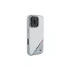 BMW M Carbon Tricolor Line Capa rígida cinzenta MagSafe para iPhone 16 Pro 6,3 polegadas