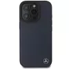 Mercedes-Benz MEHMP16X23RBGVV Capa rígida azul-escura com pele imitação de madeira MB e MagSafe para iPhone 16 Pro Max 6,9 polegadas