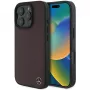 Mercedes-Benz MEHMP16L23RBGVR Capa rígida em pele imitação de madeira vermelha MagSafe para iPhone 16 Pro 6,3 polegadas