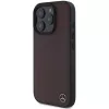 Mercedes-Benz MEHMP16L23RBGVR Capa rígida em pele imitação de madeira vermelha MagSafe para iPhone 16 Pro 6,3 polegadas