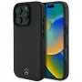 Mercedes-Benz MEHMP16X23RBARK Capa rígida preta em pele texturada e lisa MagSafe para iPhone 16 Pro Max 6,9 polegadas