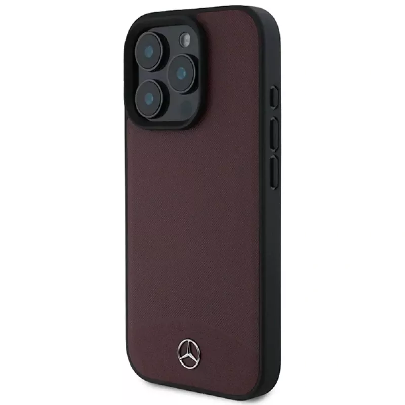 Mercedes-Benz MEHMP16X23RBARR Capa rígida em pele texturada e lisa vermelha MagSafe para Apple iPhone 16 Pro Max 6,9 polegadas