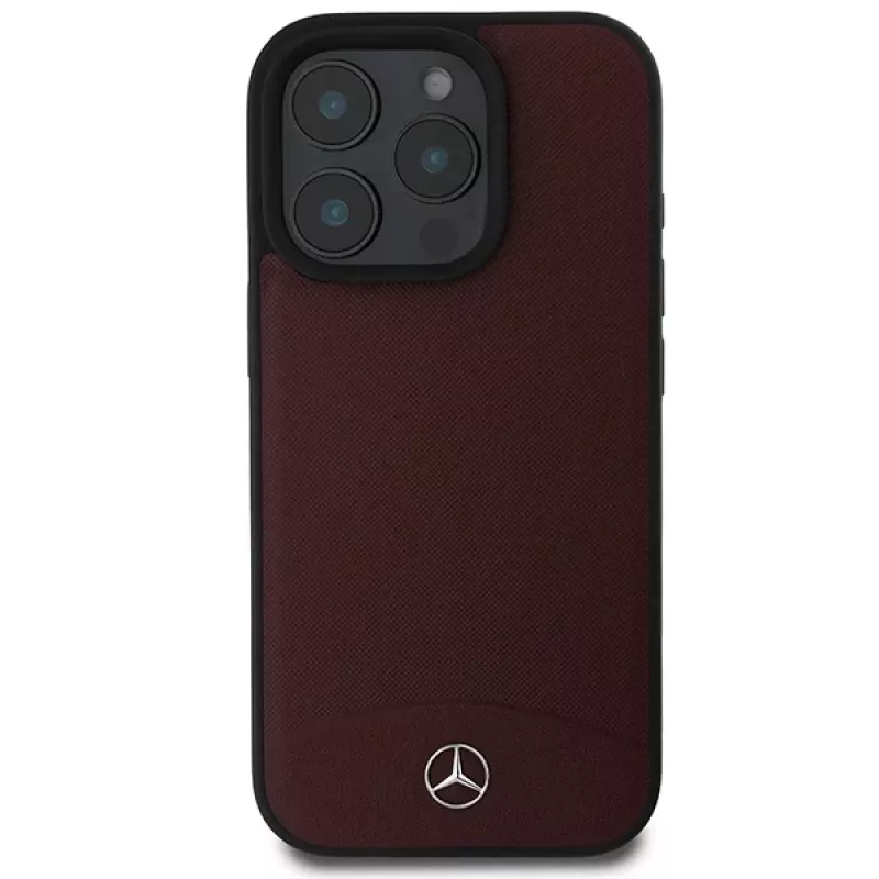 Mercedes-Benz MEHMP16X23RBARR Capa rígida em pele texturada e lisa vermelha MagSafe para Apple iPhone 16 Pro Max 6,9 polegadas