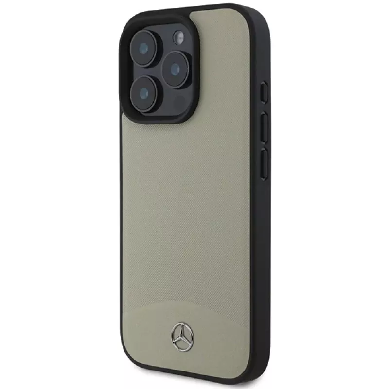 Mercedes-Benz MEHMP16X23RBARE Capa rígida bege em pele texturada e lisa MB MagSafe para iPhone 16 Pro Max 6,9 polegadas