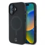 Mercedes-Benz MEHMP16S23RCMK Capa rígida preta em pele lisa MagSafe para iPhone 16 6,1 polegadas