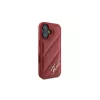 Karl Lagerfeld Capa Quilted Signature para iPhone 16, vermelha