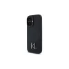 Karl Lagerfeld Capa rígida Shadow Metal Initial preta para Apple iPhone 16 6,1 polegadas