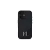 Karl Lagerfeld Capa rígida Shadow Metal Initial preta para Apple iPhone 16 6,1 polegadas
