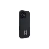 Karl Lagerfeld Capa rígida Shadow Metal Initial preta para Apple iPhone 16 6,1 polegadas