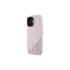 Karl Lagerfeld Capa rígida Shadow Metal Initial MagSafe rosa para Apple iPhone 16 6,1 polegadas