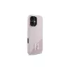 Karl Lagerfeld Capa rígida Shadow Metal Initial MagSafe rosa para Apple iPhone 16 6,1 polegadas