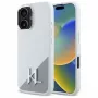Karl Lagerfeld KLHMP16SSCMKMPCH Capa rígida em silicone branca MagSafe para Apple iPhone 16 6,1 polegadas