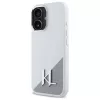 Karl Lagerfeld KLHMP16SSCMKMPCH Capa rígida em silicone branca MagSafe para Apple iPhone 16 6,1 polegadas