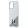 Karl Lagerfeld KLHMP16SSCMKMPCH Capa rígida em silicone branca MagSafe para Apple iPhone 16 6,1 polegadas