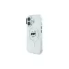 Karl Lagerfeld KLHMP16SHLSCHH Capa rígida IML Metal Choupette Head MagSafe branca para iPhone 16 6,1 polegadas