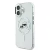 Karl Lagerfeld KLHMP16SHLSKCH Capa rígida IML Metal Karl & Choupette Head MagSafe branca para iPhone 16 6,1 polegadas