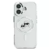 Karl Lagerfeld KLHMP16SHLSKCH Capa rígida IML Metal Karl & Choupette Head MagSafe branca para iPhone 16 6,1 polegadas
