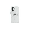Karl Lagerfeld KLHMP16MHLSKCH Capa rígida IML Metal Karl & Choupette Head MagSafe branca para iPhone 16 Plus 6.7