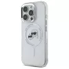 Karl Lagerfeld KLHMP16LHLSKCH capa rígida IML Metal Karl & Choupette Head MagSafe para Apple iPhone 16 Pro, branca